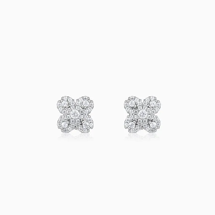 Silver Trendy Clover Earrings Giva