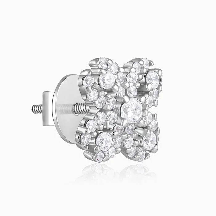 Silver Trendy Clover Earrings Giva