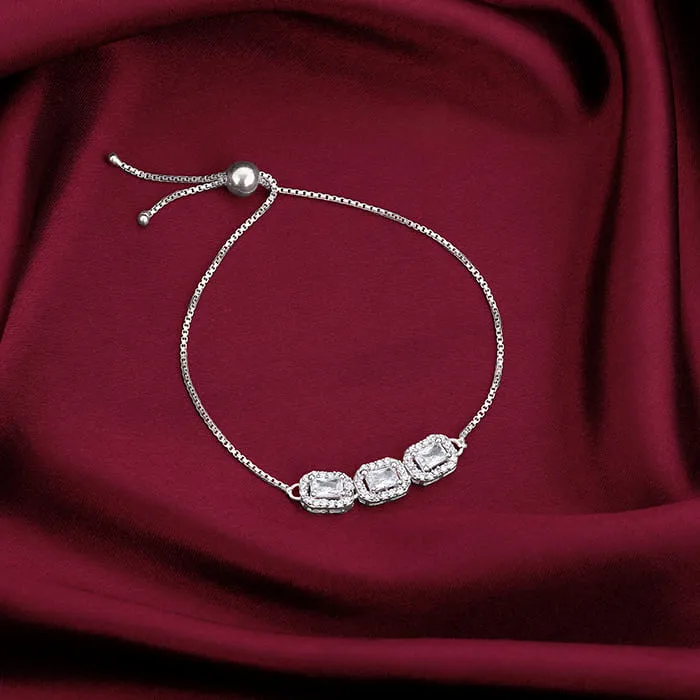 Silver Triple Zircon Bracelet Giva