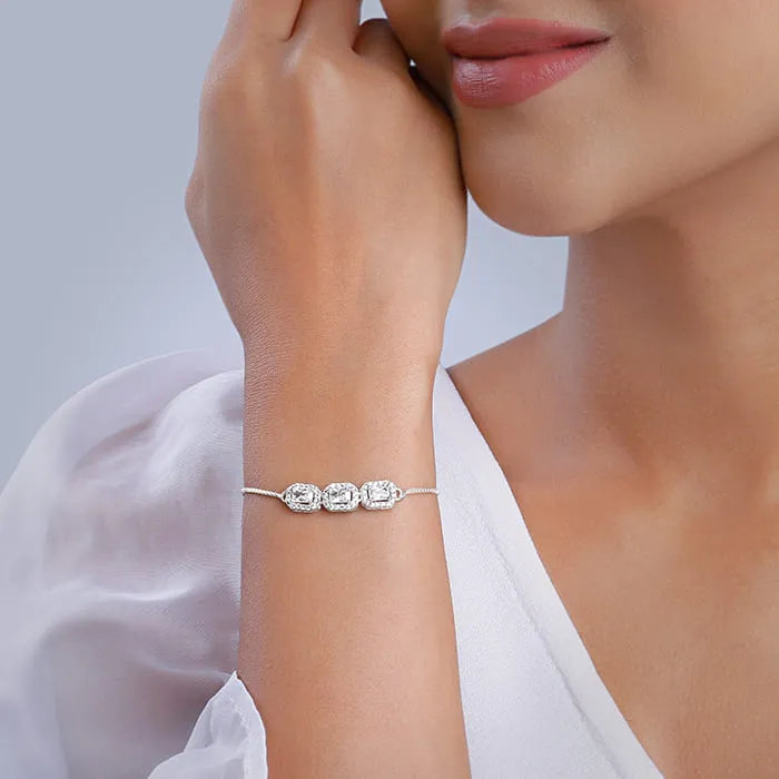 Silver Triple Zircon Bracelet Giva