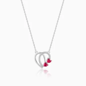 Silver Twin Hearts Necklace Giva