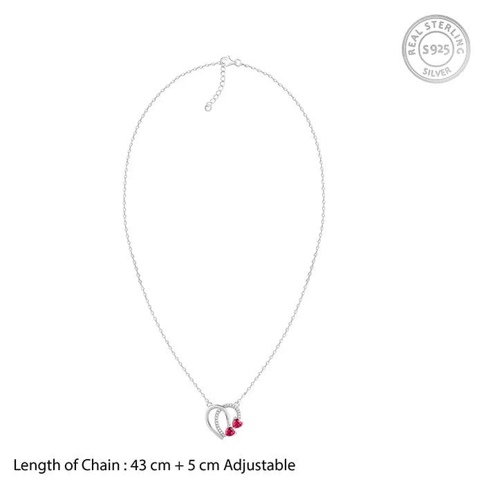 Silver Twin Hearts Necklace Giva