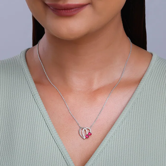 Silver Twin Hearts Necklace Giva