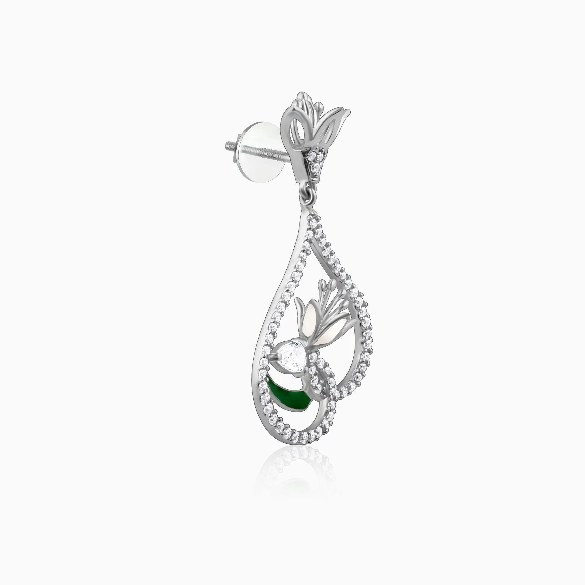 Silver White Musli Earrings Giva
