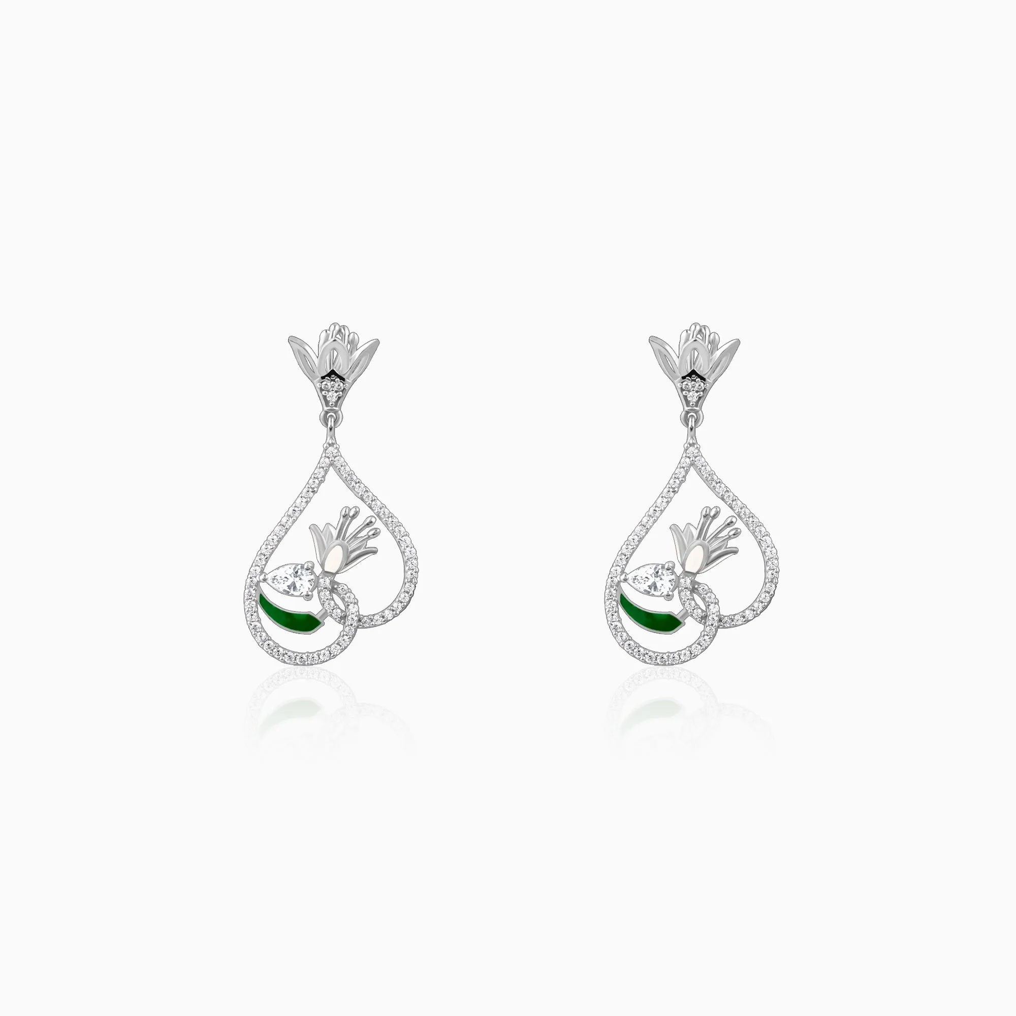 Silver White Musli Earrings Giva