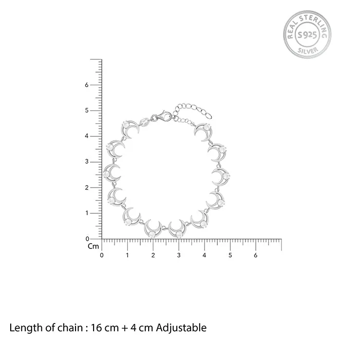 Silver Zircon Crescent Moonlit Bracelet Giva