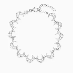 Silver Zircon Crescent Moonlit Bracelet Giva