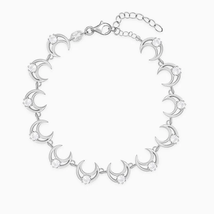 Silver Zircon Crescent Moonlit Bracelet Giva