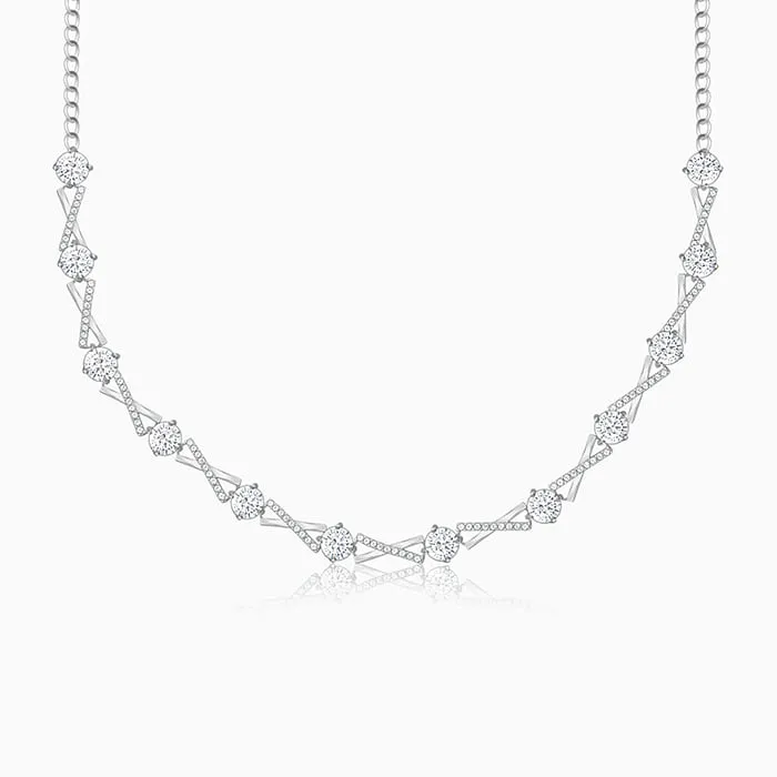 Silver Zircon Excess Necklace Giva