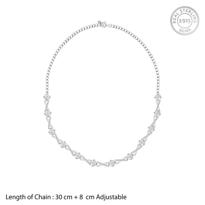 Silver Zircon Excess Necklace Giva