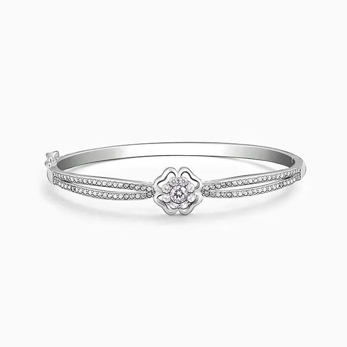Silver Zircon Flower Bracelet Giva