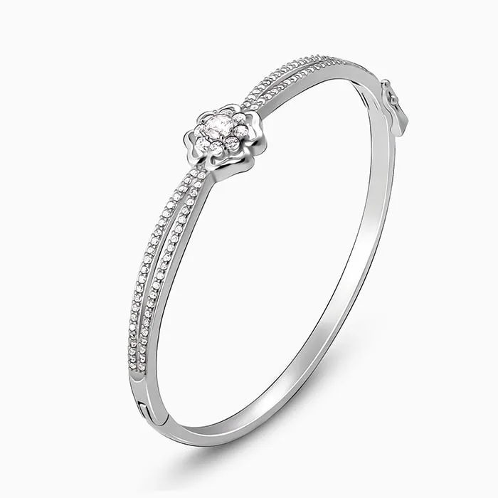 Silver Zircon Flower Bracelet Giva