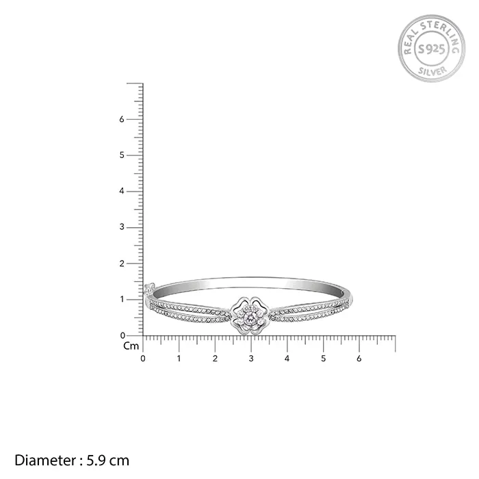 Silver Zircon Flower Bracelet Giva