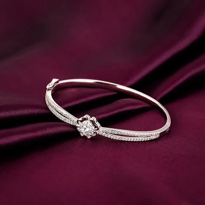 Silver Zircon Flower Bracelet Giva