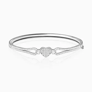 Silver Zircon Studded Heart Bracelet Giva