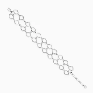 Silver Zircon Studded Marquis Bracelet Giva