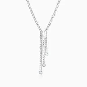 Silver Zirconia Lariat Necklace Giva