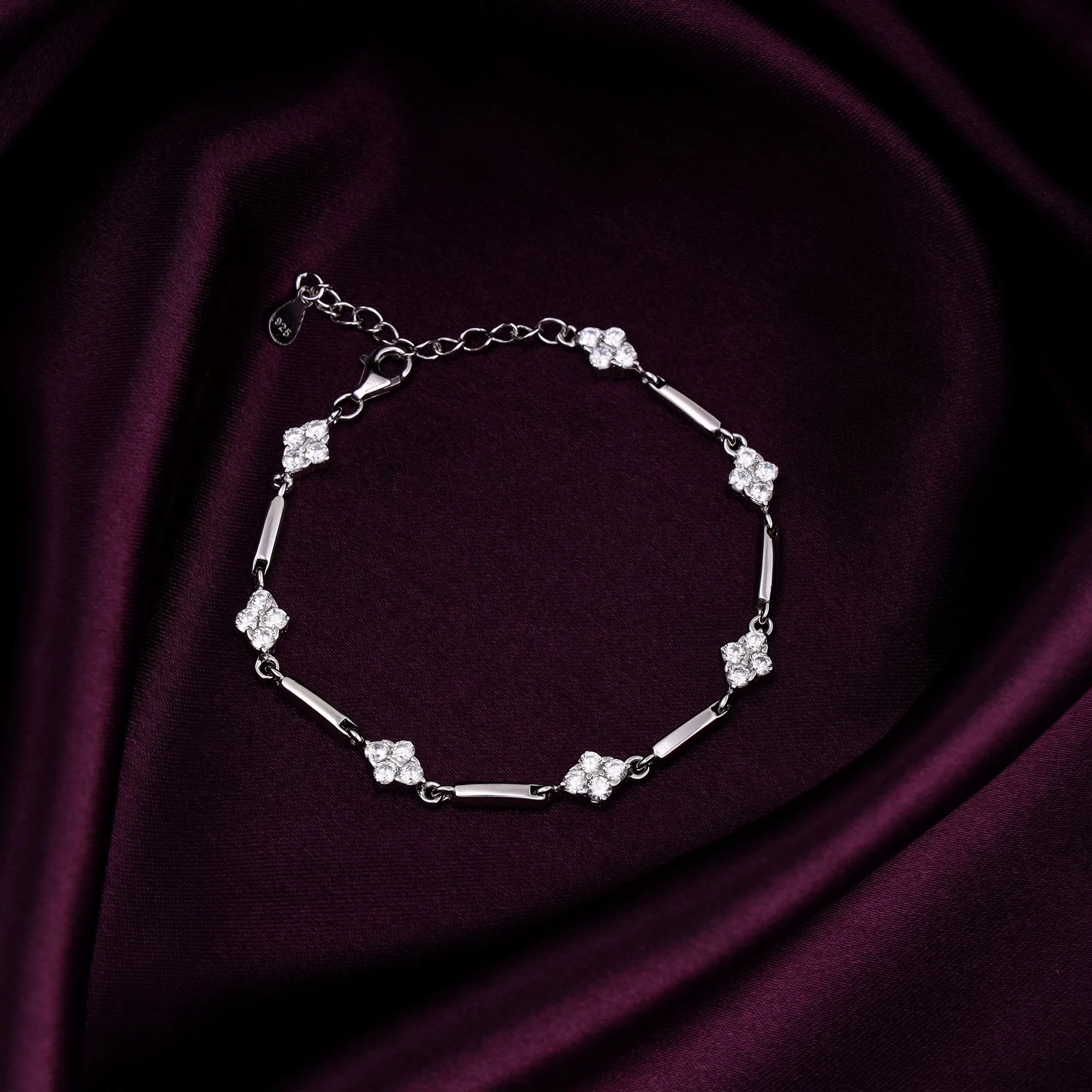 Silver Zircons Rhombus Bracelet Giva