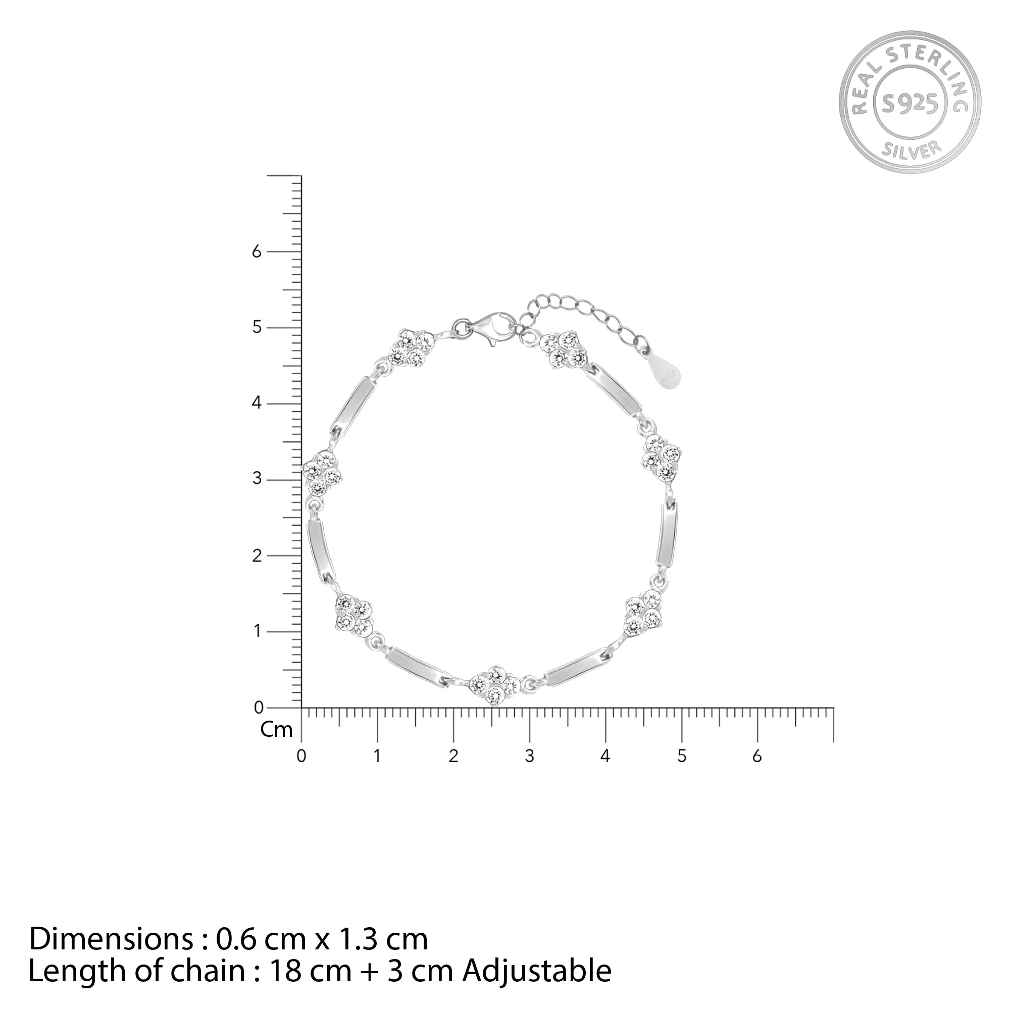 Silver Zircons Rhombus Bracelet Giva