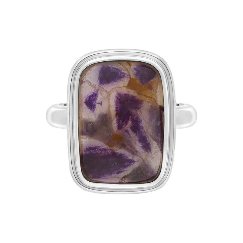 Sterling Silver Blue John Abstract Doublet Ring D