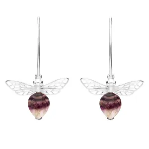 Sterling Silver Blue John Bee Small Hook Earrings
