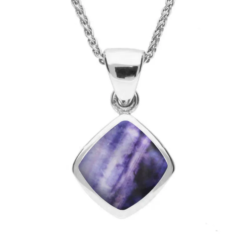 Sterling Silver Blue John Dinky Cushion Necklace