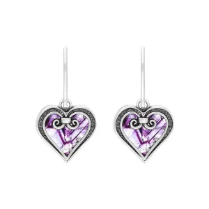 Sterling Silver Blue John Gate Heart Hook Earrings