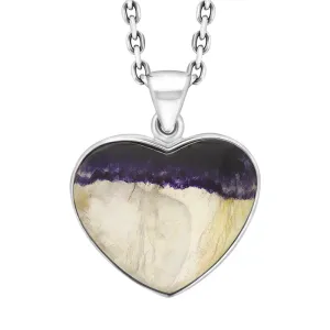 Sterling Silver Blue John Heart Necklace D