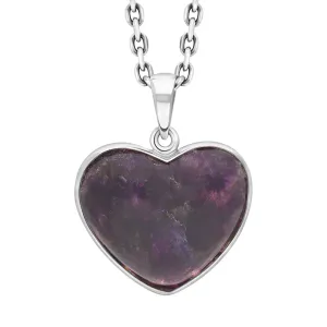 Sterling Silver Blue John Heart Necklace D