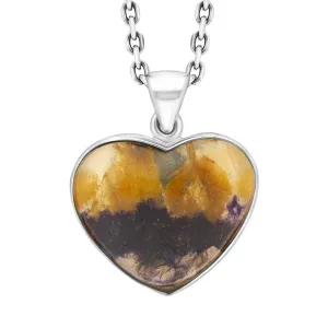 Sterling Silver Blue John Heart Necklace D