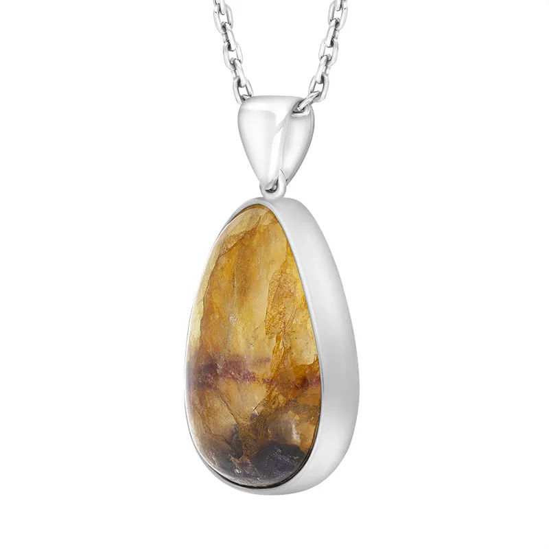 Sterling Silver Blue John Pear Necklace D