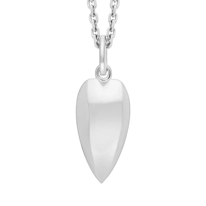 Sterling Silver Long Heart Necklace D