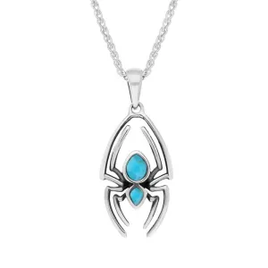 Sterling Silver Turquoise Spider Necklace