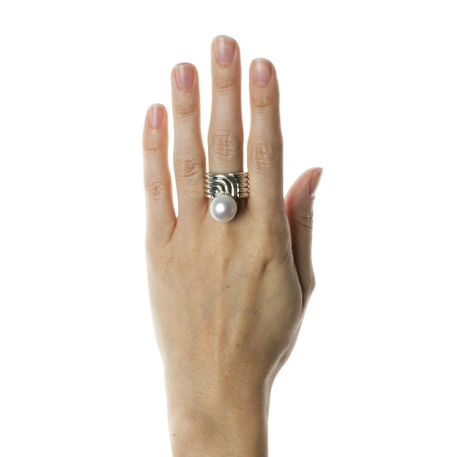 Supersonic Pearl Ring Silver