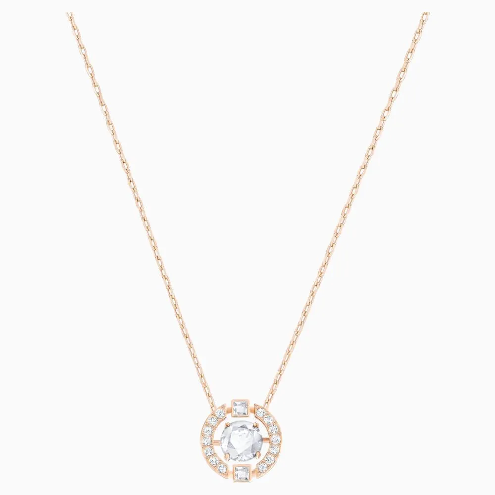 Swarovski Sparkling Dance Round Necklace White White One Size