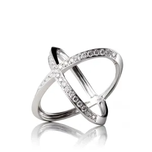 Symmetry Large 18K Gold, Rosegold or Whitegold Ring w. Diamonds