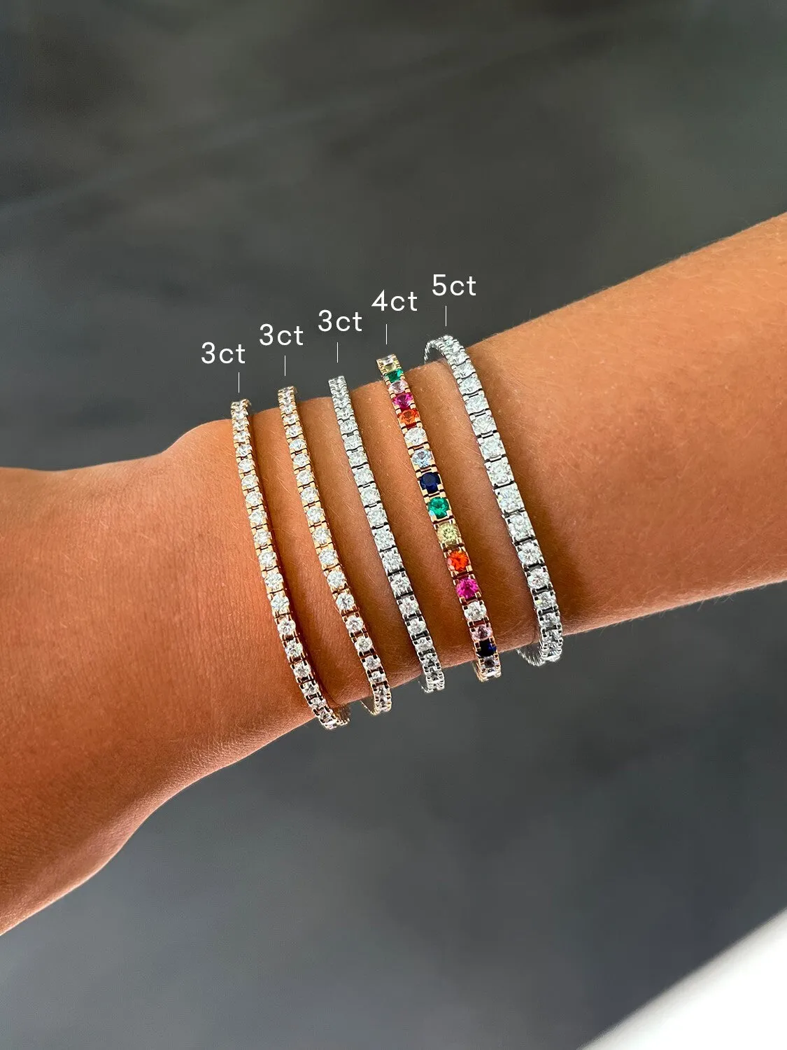The LOEV Rainbow Tennis 18K Gold Bracelet w. Lab-Grown Diamonds