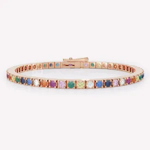 The LOEV Rainbow Tennis 18K Rosegold Bracelet w. Lab-Grown Diamonds
