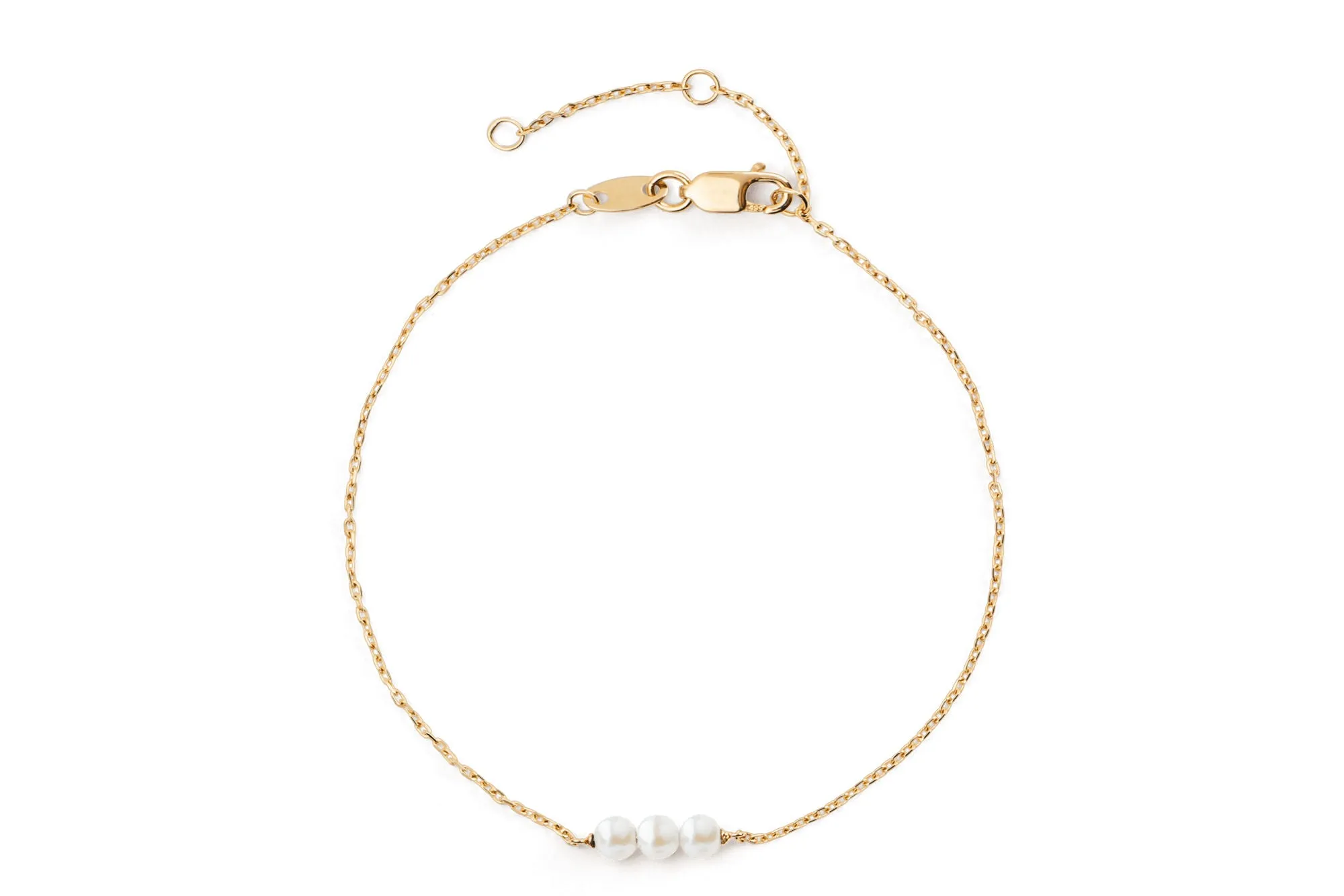 Threaded Pearl 14K Gold Bracelet