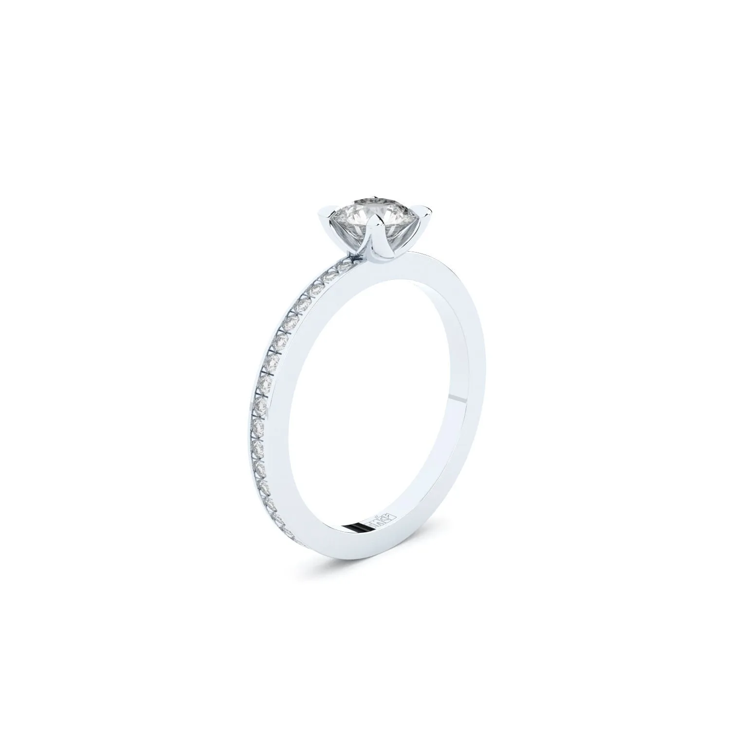 Tiny Clash Engagement 14K Gold Ring w. Lab-Grown Diamonds