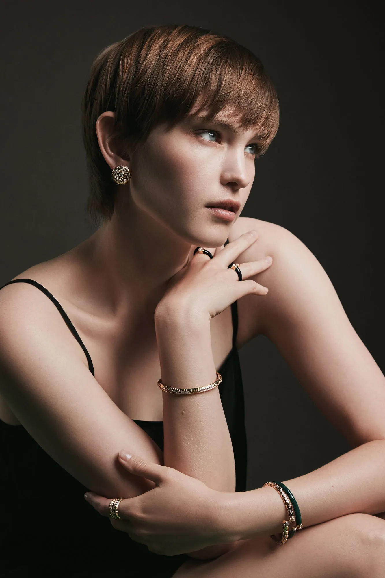 Toi et Moi Black Asscher 18K Whitegold Ring w. Lab-Grown Diamonds