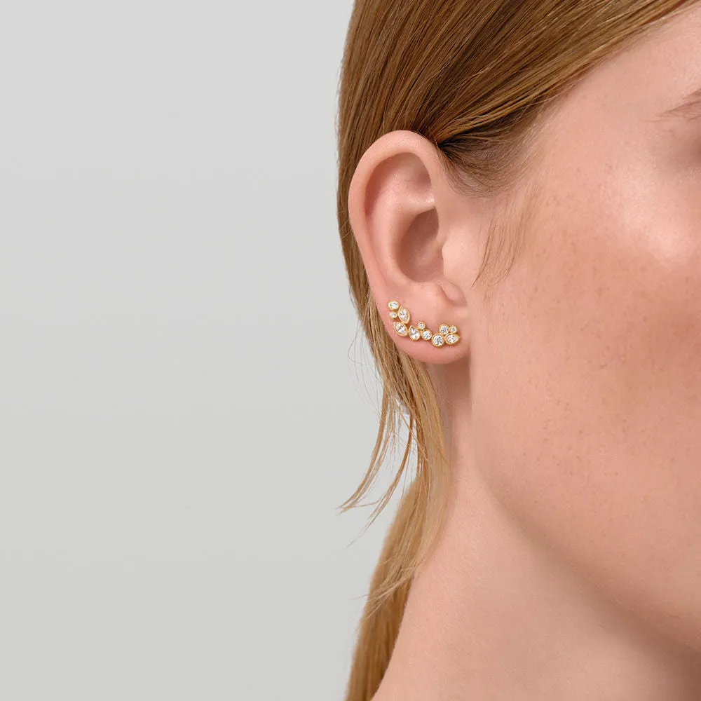 Treasure Gold Plated Earrings w. Clear Zirconia