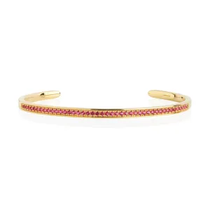 Valiano Gold Plated Bangle w. Red Zirconias