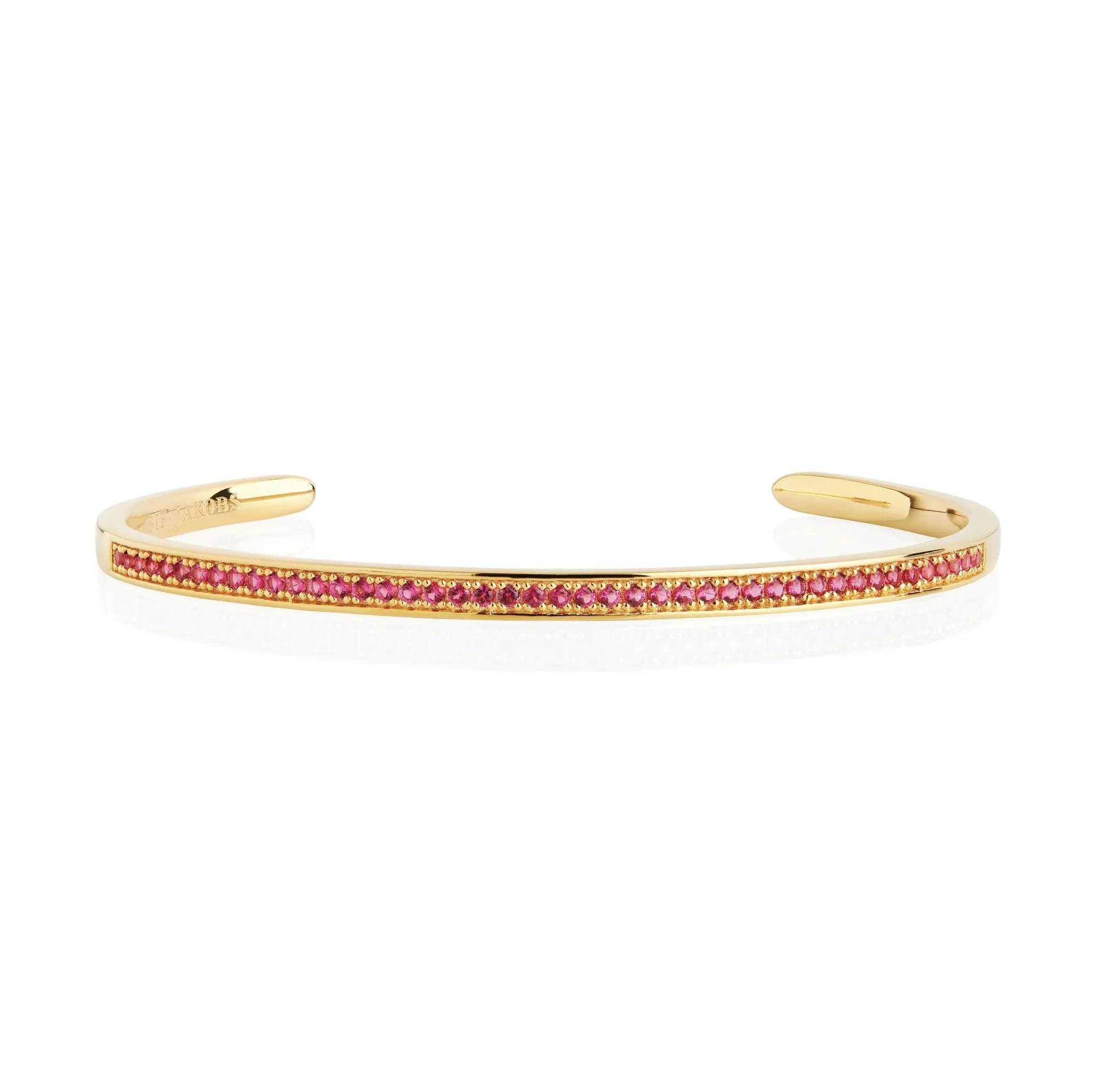Valiano Gold Plated Bangle w. Red Zirconias