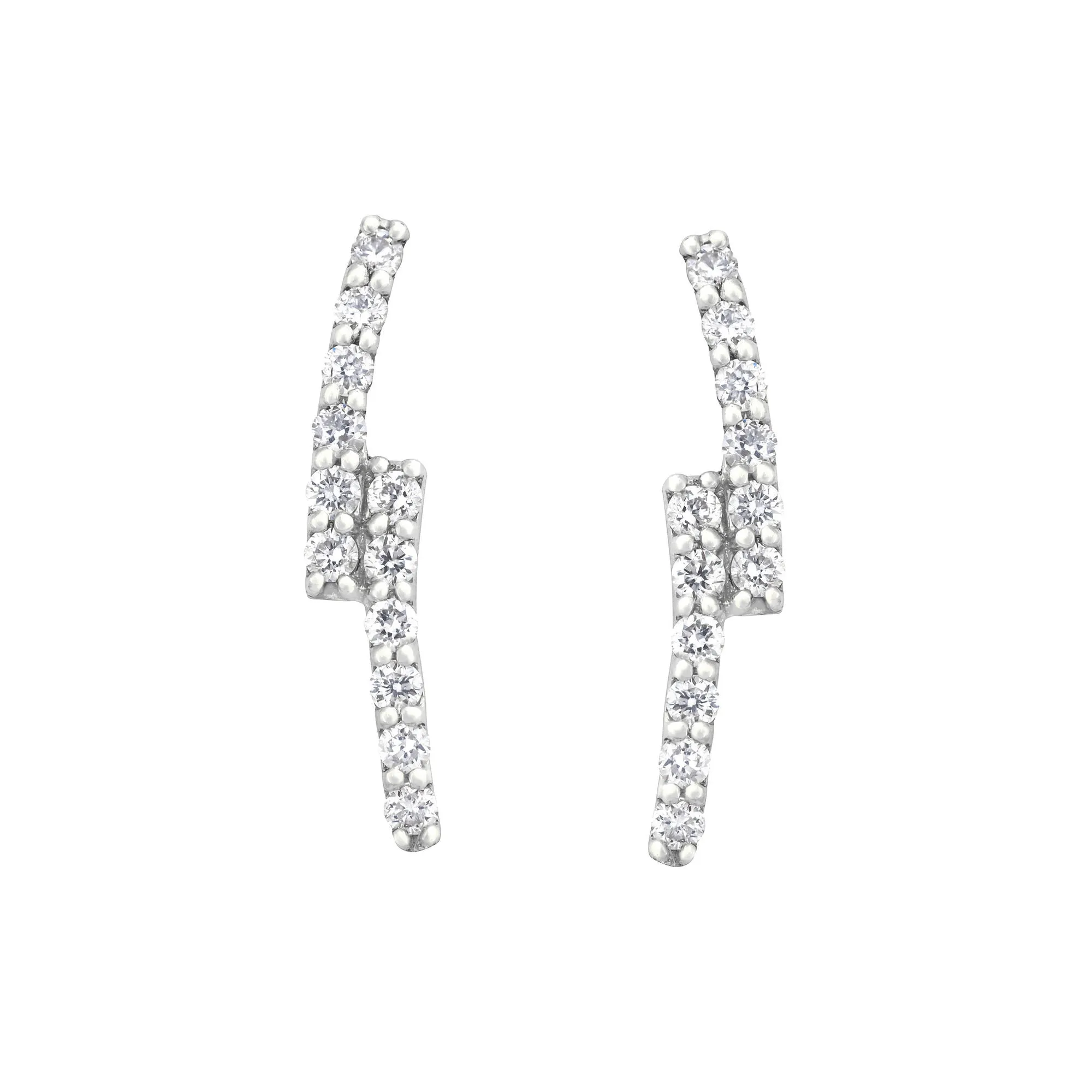 When Lightning Strikes 18K White Gold Stud w. Diamond