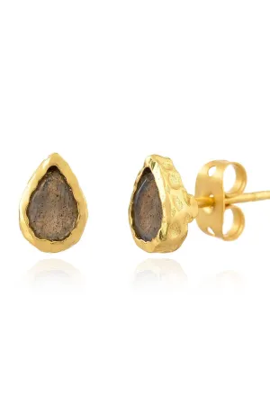 White Labradorite Teardrop Earrings