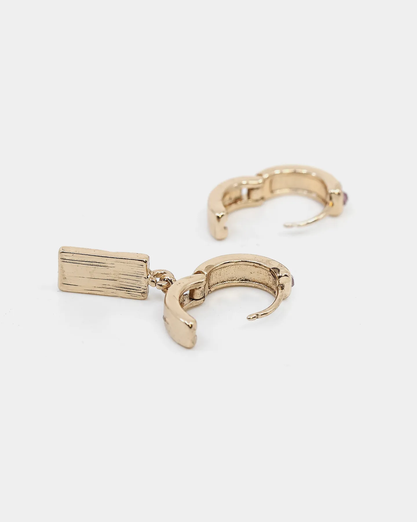 Wild For The Weekend Cross Crystal Hoop and Drop Earrings Gold/Purple