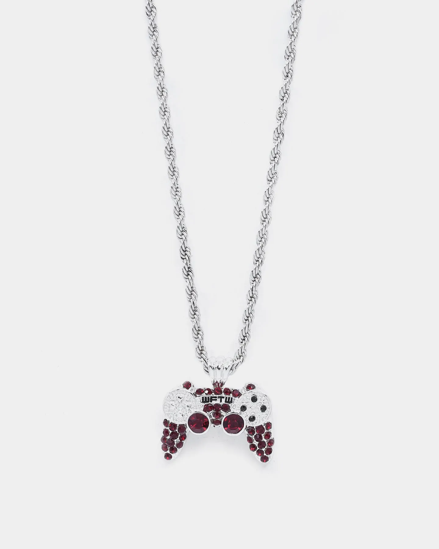 Wild For The Weekend Crystal Controller Pendant Necklace Silver