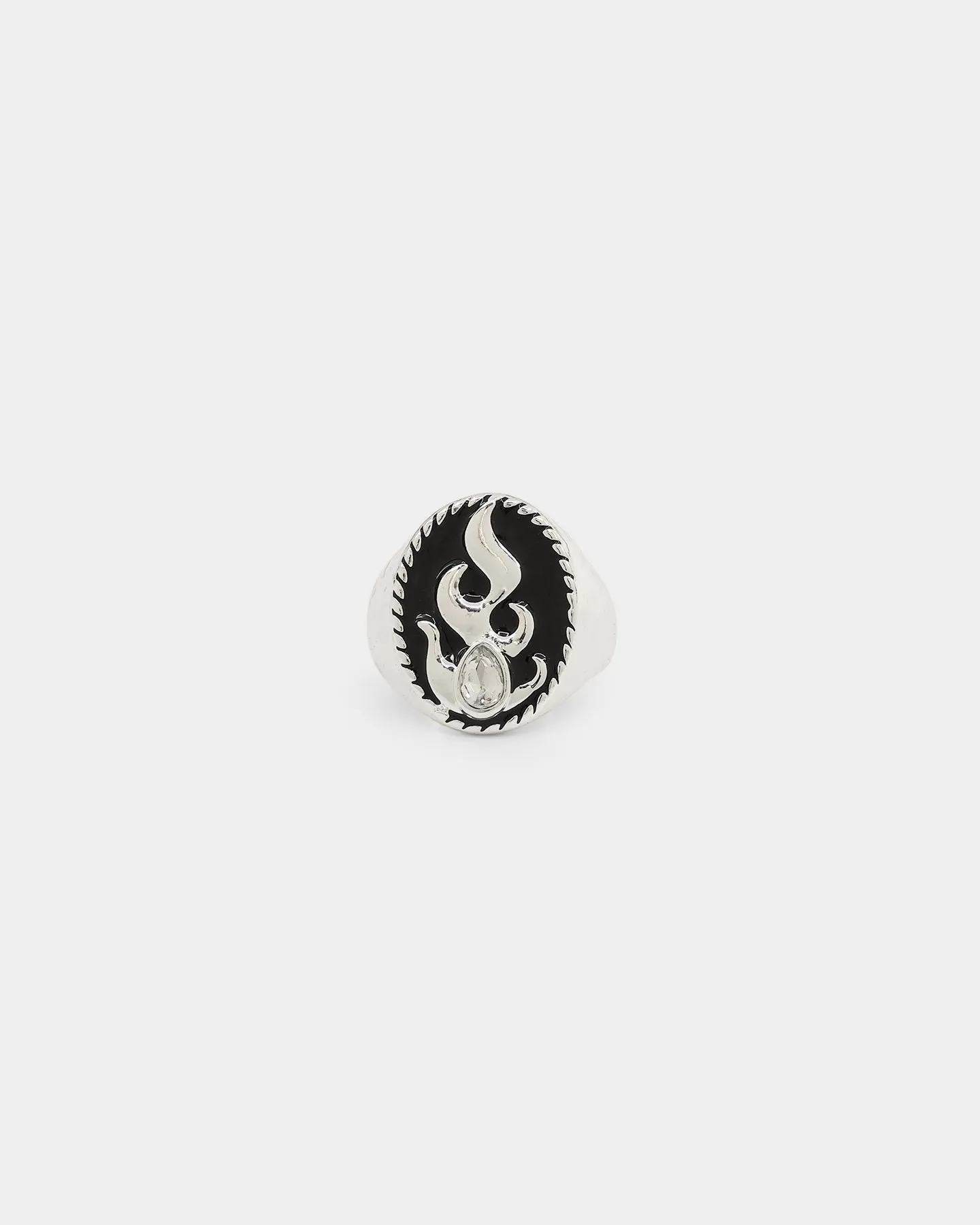 Wild For The Weekend Flame Signet Ring (Medium) Silver