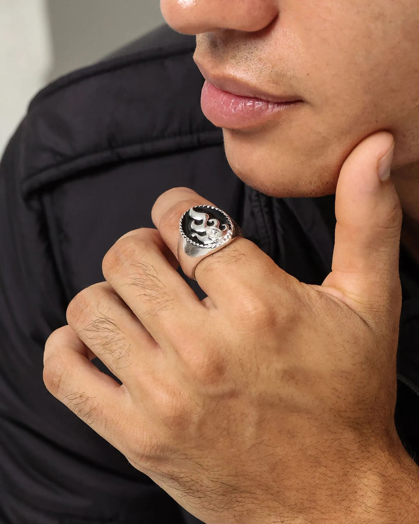Wild For The Weekend Flame Signet Ring (Medium) Silver